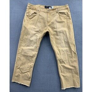 Rocawear R+ Utility Work Denim Jeans Men's 42x30 Tan  Flap Pockets 100% Cotton